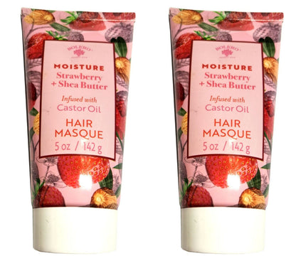 Bolero Hair Masque Moisture Strawberry & Shea Butter Infused with Castor Oil 5fl Set of 2