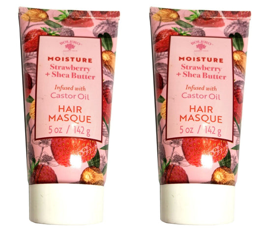 Bolero Hair Masque Moisture Strawberry & Shea Butter Infused with Castor Oil 5fl Set of 2