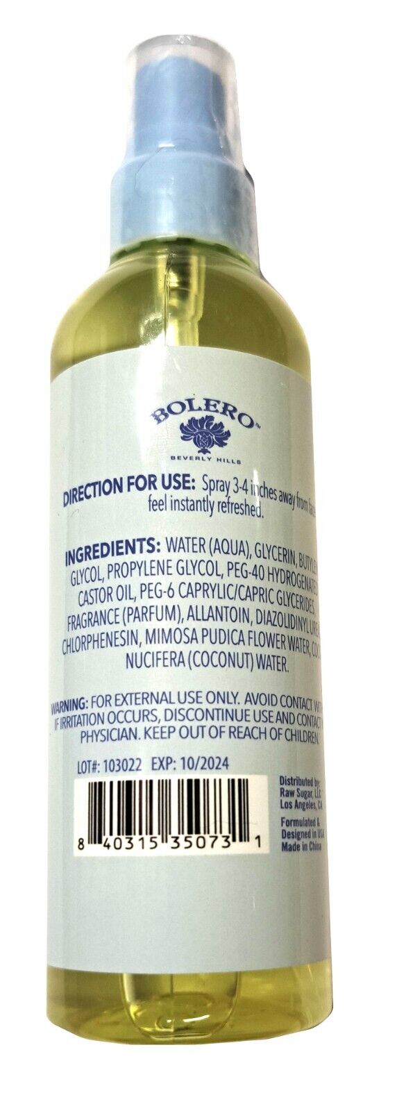 Bolero Renew Facial Mist - Mimosa Flower & Coconut 4fl oz (Set of 2)