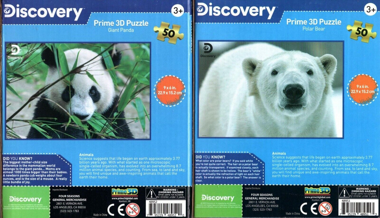 Discovery - Prime 3D 50 Pieces Jigsaw Puzzle (Set of 2) v3