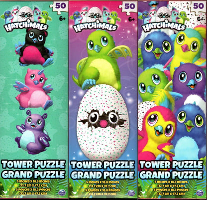 Hatchimals - 50 Piece Tower Jigsaw Puzzle (Set of 3)