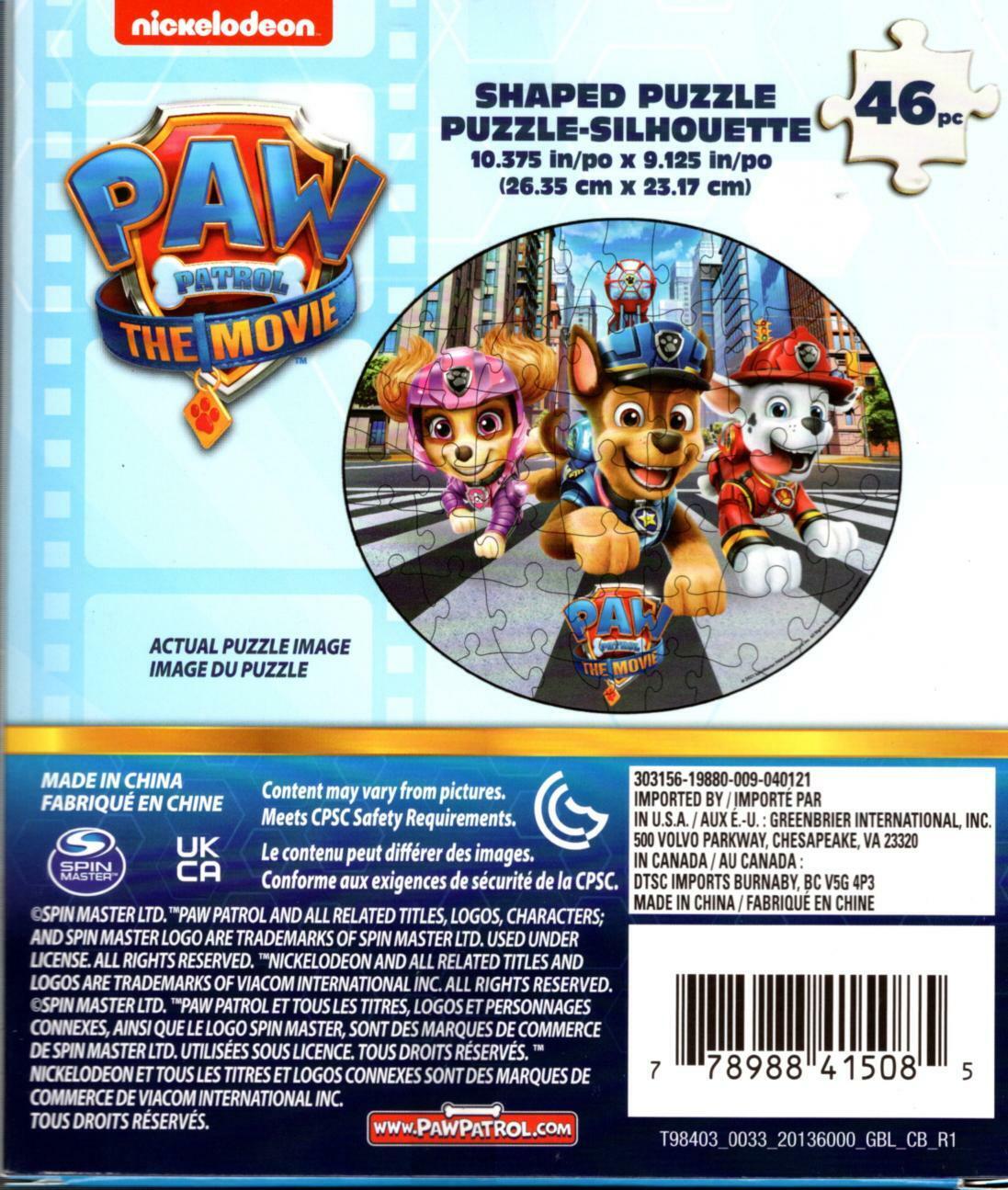 Nickelodeon Paw Patrol The Movie - 46 Shaped Puzzle