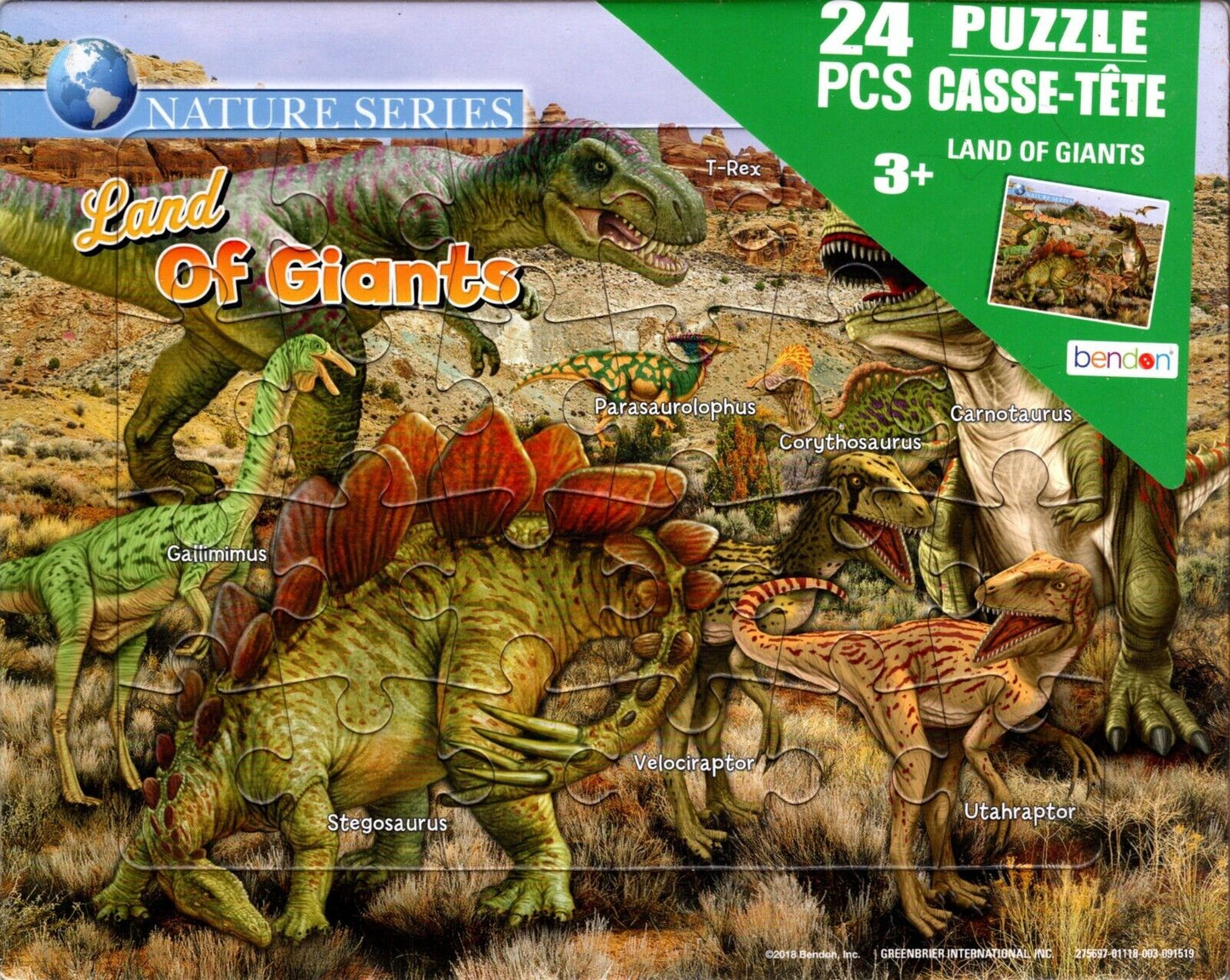 Dino Rock & Land of Giants - 24 Pieces Jigsaw Puzzle (Set of 2 Pack)