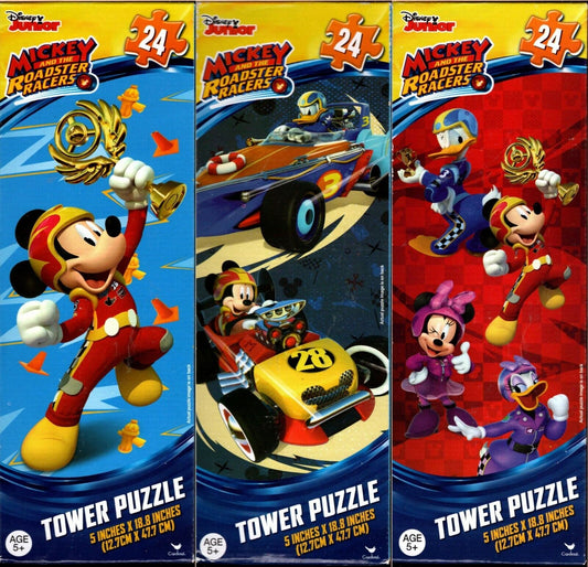 Disney Junior - Mickey and The Roadster Racers - 24 Tower Jigsaw Puzzle Set of 3