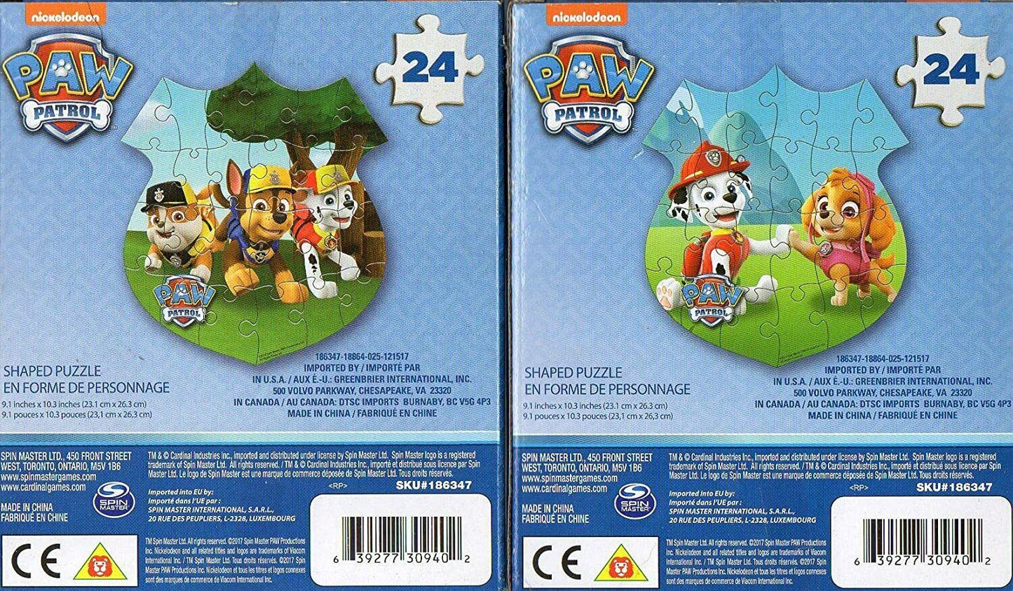 Nickelodeon Paw Patrol - 24 Pieces Jigsaw Puzzle (Set of 2)
