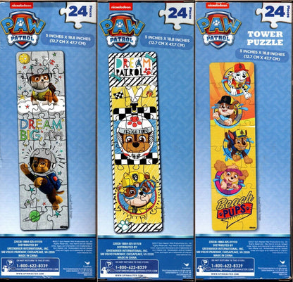Nickelodeon Paw Patrol - 24 Pieces Tower Jigsaw Puzzle (Set of 3)