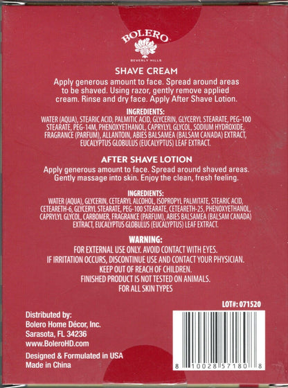 Cedar Wood + Eucalyptus Men's Shave & After Shave Lotion Cream 2 Pack Set