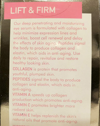 LIFT AND FIRM EYE CREAM WITH COLLAGEN AND PEPTIDES