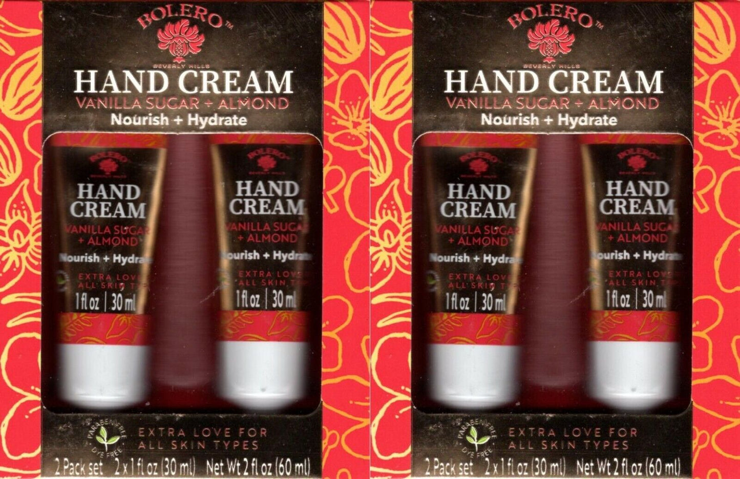 Vanilla Sugar + Almond Nourish + Hydrate Hand Cream 2 Pack Set Moisturize Set