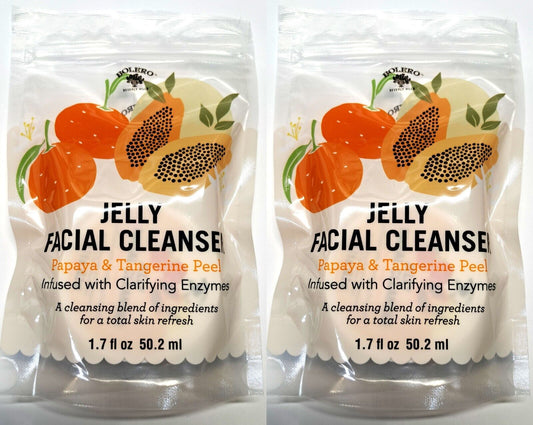 Bolero Jelly Facial Cleanser - Papaya & Tangerine Peel 1.7fl oz, 50.2ml Set of 2