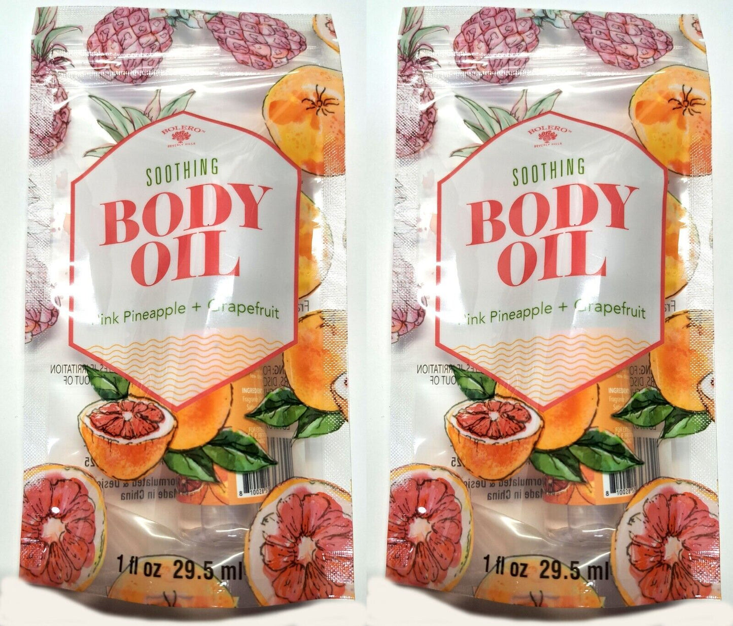 Bolero Soothing Body Oil - Pink Pineapple & Grapefruit 1fl oz (Set of 2)