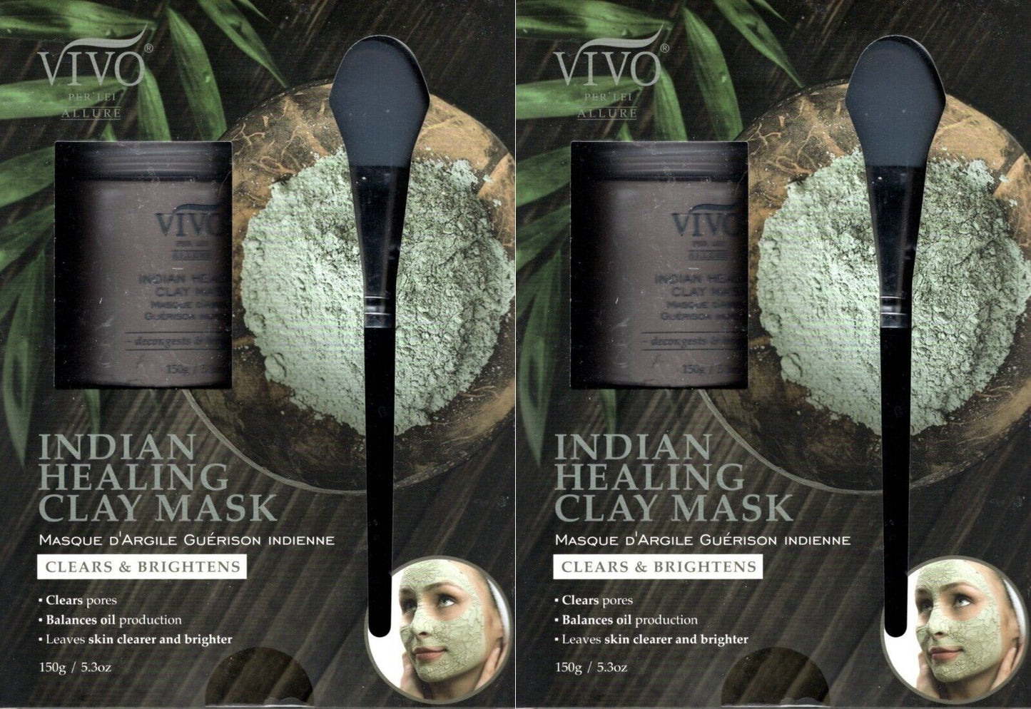 Vivo Per Lei Allure - Indian Healing Clay Mask (Set of 2 Pack)