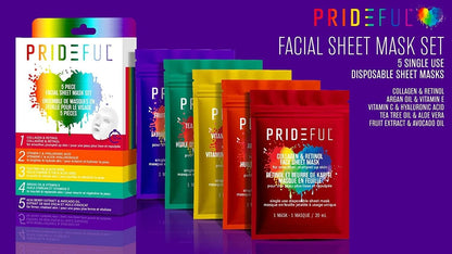 Prideful 5Pc Facial Sheet Mask Set of 3