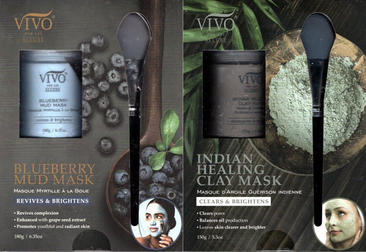 Vivo Per Lei Allure - Indian Healing Clay Mask & Blueberry Mud Face Mask (Set)