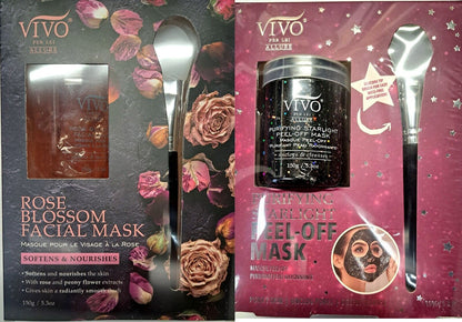 VIVO Allure Purifying Starlight & Rose Blossom Peel Off Mask (Set of 2)