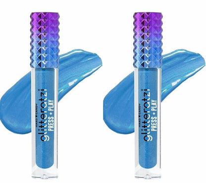 HARD CANDY GLITTERATI PRESS PLAY GLITTER REVEAL LIPSTICK TURQUOISE BLUE Set of 2