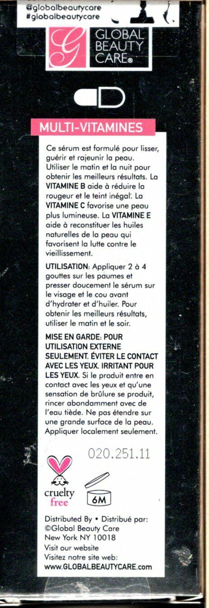 Global Beauty Care Multi-Vitamin Serum Vitamins B, C, E 1fl oz 30ml