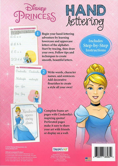Disney Princess Cinderella - Hand Lettering - Coloring & Activity Book