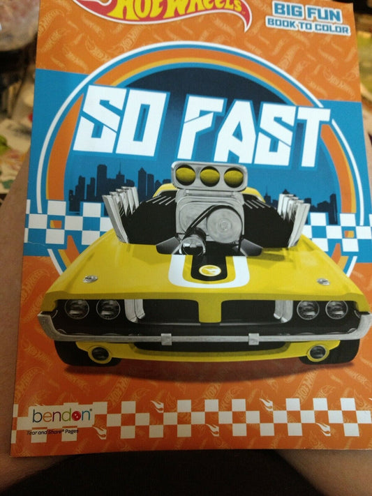 Hot Wheels Big Fun Book to Color So Fast