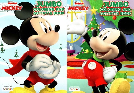 Mickey - Christmas Edition Holiday - Jumbo Coloring & Activity Book - (Set of 2)