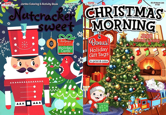 Christmas Edition Holiday Jumbo Coloring and Activity Book - (Set of 2 Books)