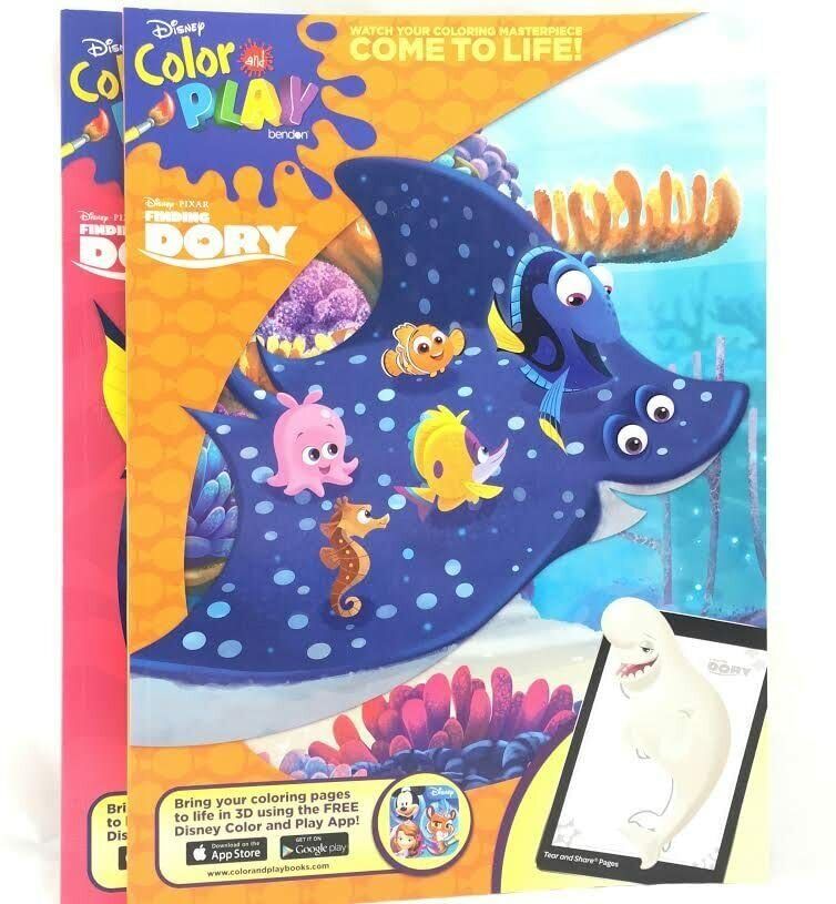 Disney Finding Dory & Nemo Color And Play Coloring Activity Book- 2 Packs