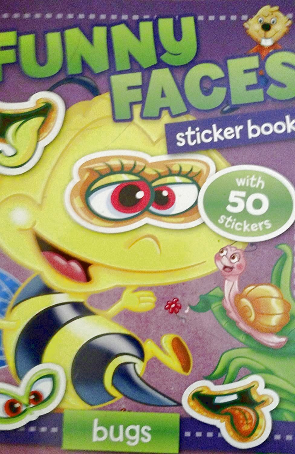 Bug Sticker Book Beaver Books Funny Faces Bugs Sticker & Coloring Book with 50 Stickers ...