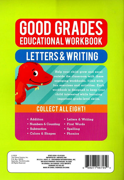 Good Grades Kindergarten Educational Workbooks Letters & Writing