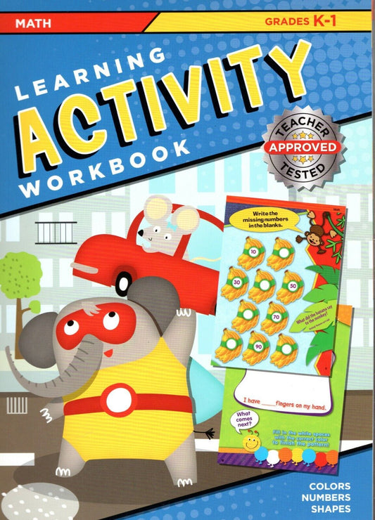 Learning Activity Workbook - Math Grades K 1 - Colors Number Shapes