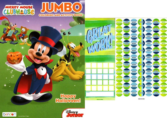Disney Mickey Mouse - Halloween Jumbo Coloring Book + Award Stickers