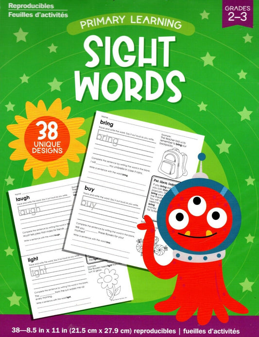 Primary Learning - Sight Words Educational Workbook - Reproducible - Grades 2-3