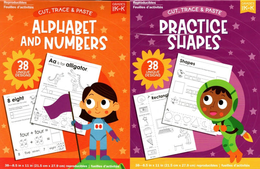 Practice Shapes & Alphabet and Numbers - Reproducible Educational Workbook