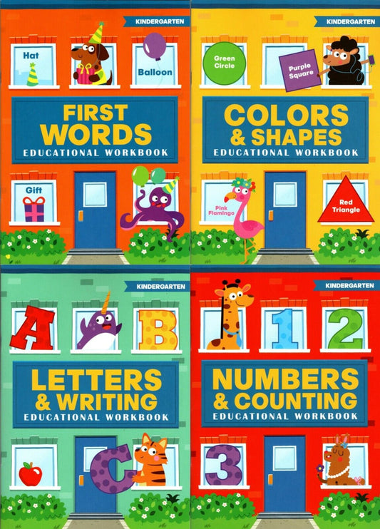 Workbooks Numbers & Counting, Colors & Shapes, Letters & Writing, First Words