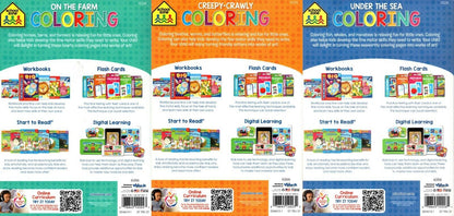 Under the Sea, Creepy-Crawly, On the Farm - Coloring Book + Award Stickers