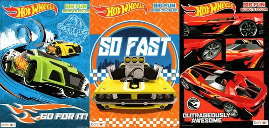 Hot Wheels - Big Fun Book to Color - So Fast, Go for It, Outrageously Awesome