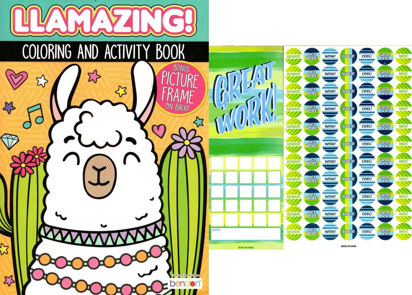 Coloring & Activity Book - Llamazing + Award Stickers and Charts