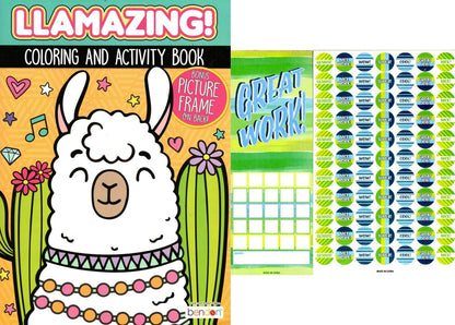 Coloring & Activity Book - Llamazing + Award Stickers and Charts