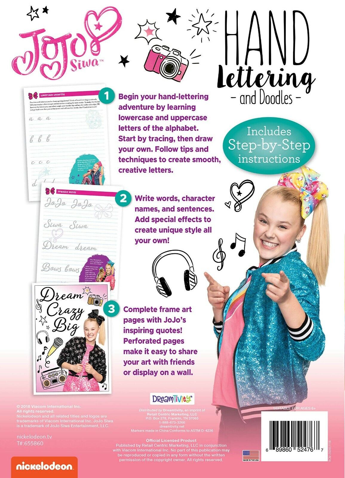 Jojo Siwa Hand Lettering & Doodles Activity & Coloring Book