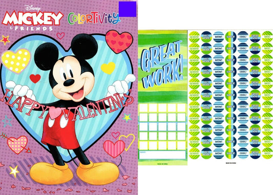 Mickey & Friends - Happy Valentine - Jumbo Coloring & Activity Book + Sticker