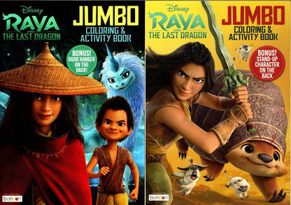 Disney Raya and The Last Dragon - Jumbo Coloring & Activity Book Set of 2 Books