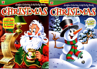 Christmas Holiday - Jumbo Coloring & Activity Book (Set of 2 Books)