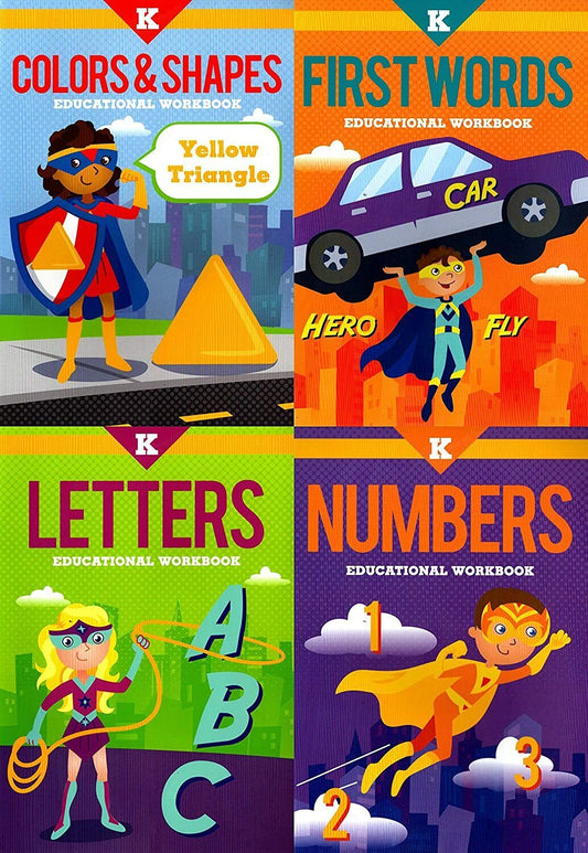 Kindergarten Educational Workbooks - Set of 4 Books - v3