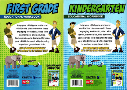 Wild Kratts - Kindergarten + First Grades Education Workbooks (Set of 2 Books)
