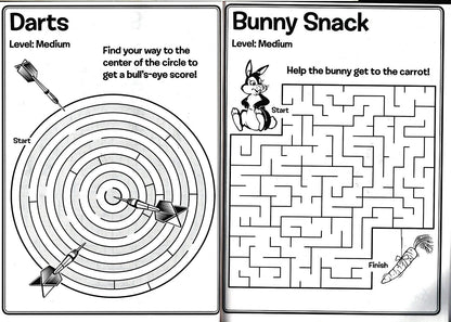Maze Craze Activity Book for Kids Easy Medium Hard Levels - (Set of 2 Books) v3