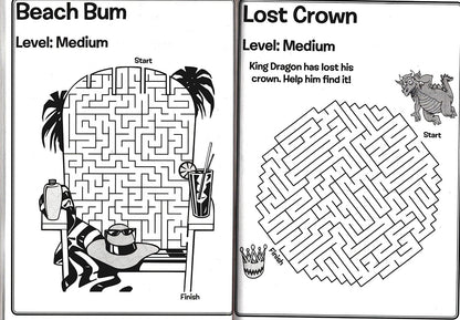 Maze Craze Activity Book for Kids Easy Medium Hard Levels - (Set of 2 Books) v3
