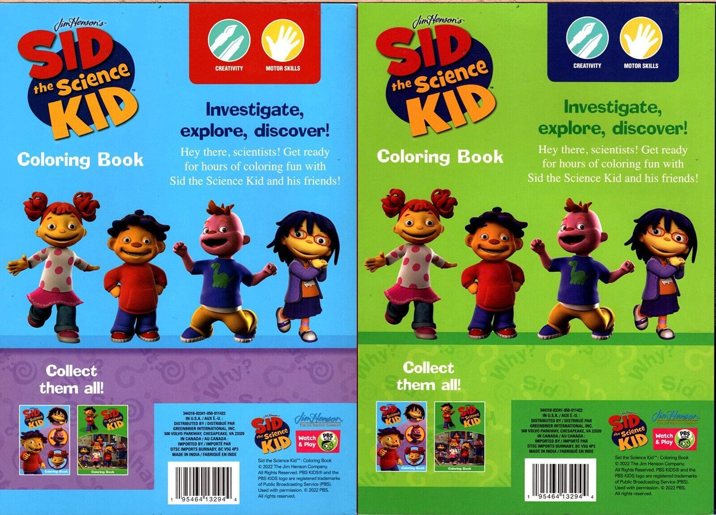 Sid the Science Kid - Coloring & Activity Book (Set of 2 Books)