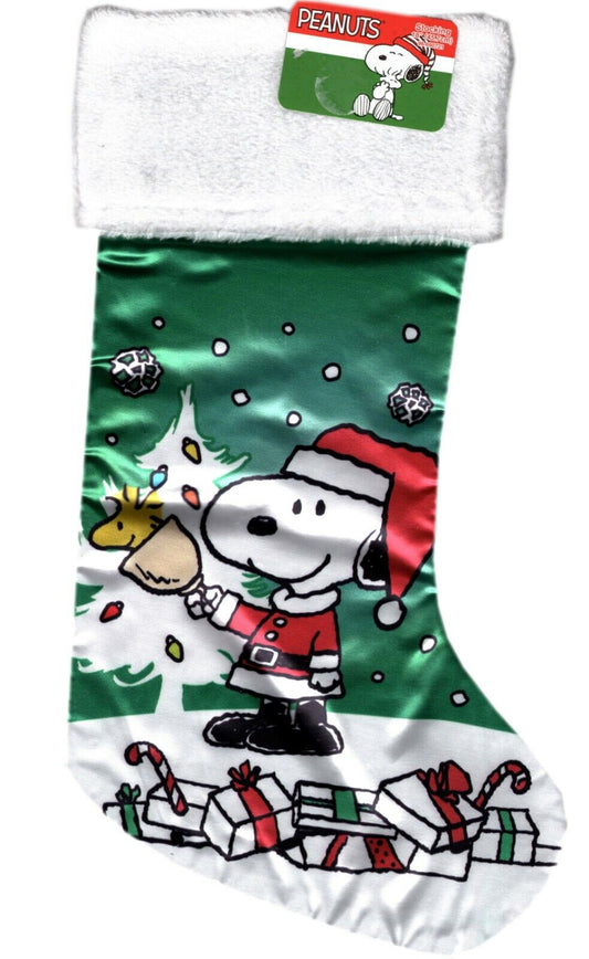 Peanuts - 18" Full Printed Satin Christmas Stocking with Plush Cuff