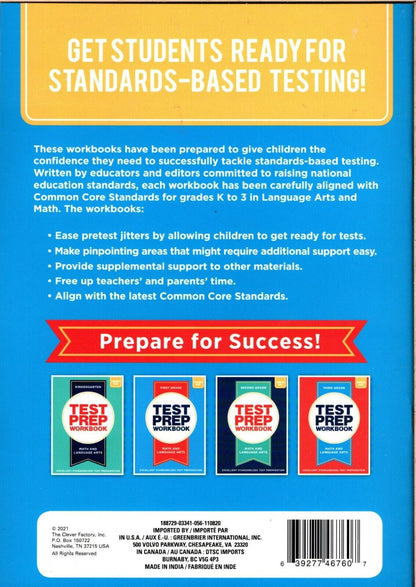 First Grade Math & Language Arts Standards Based Excellent Standardized Test Pre