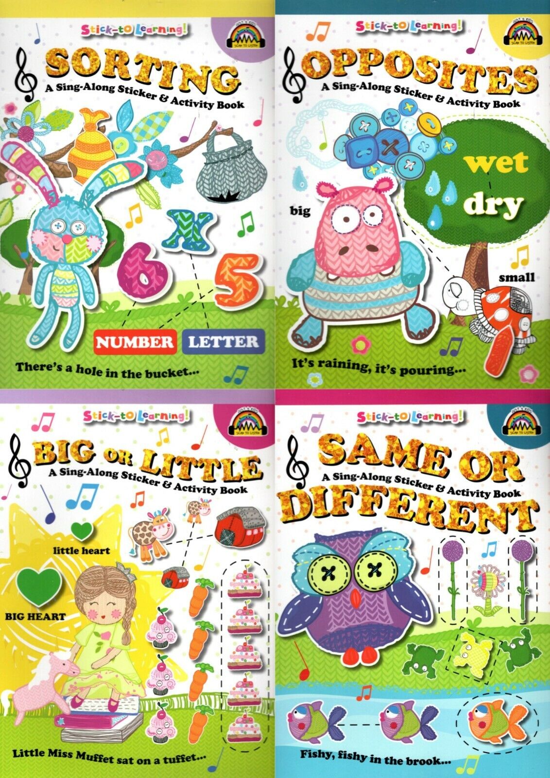 Stick-to Learning - Same or Different, Big or Little, Sorting, Opposites