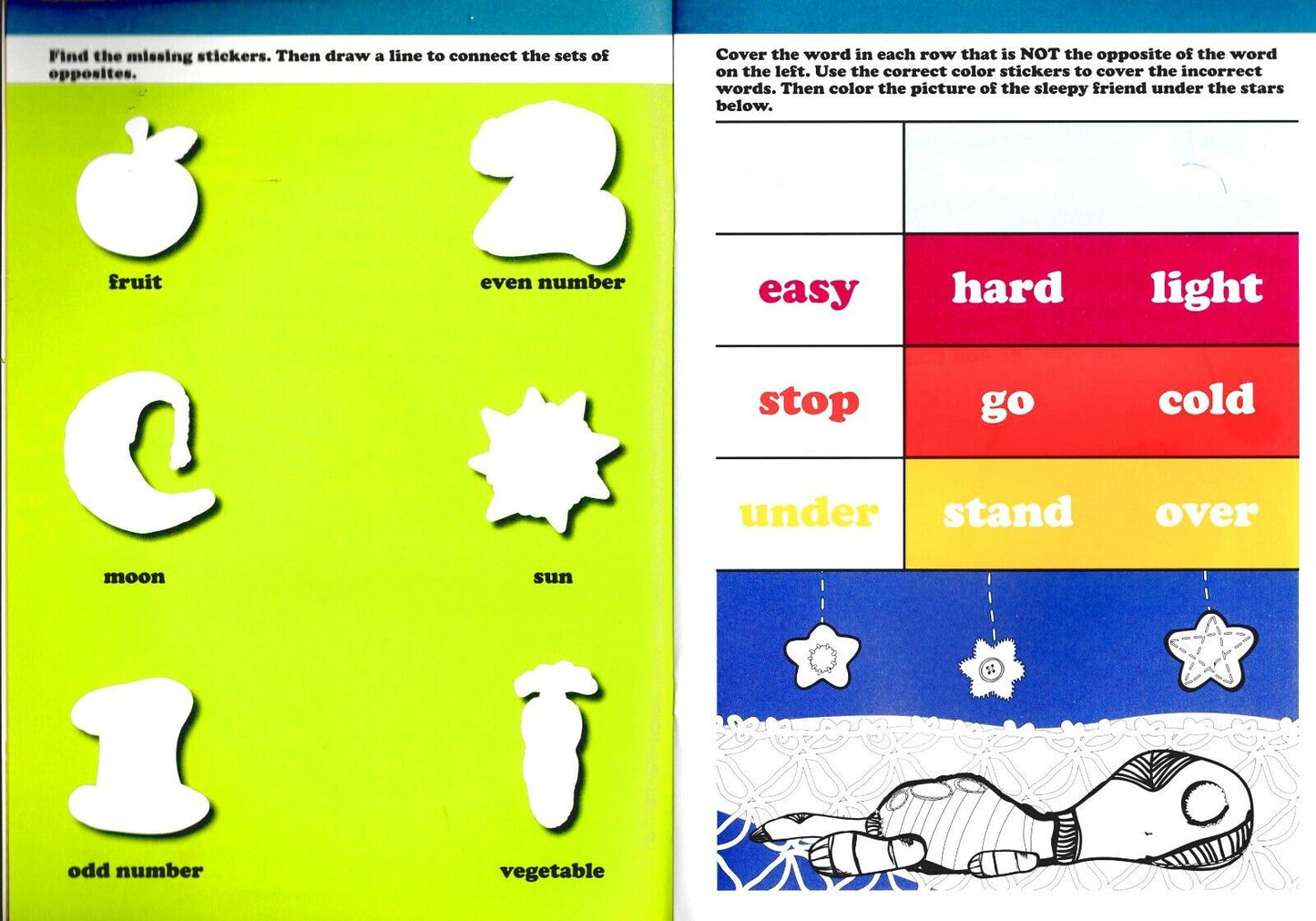 Stick-to Learning - Same or Different, Big or Little, Sorting, Opposites